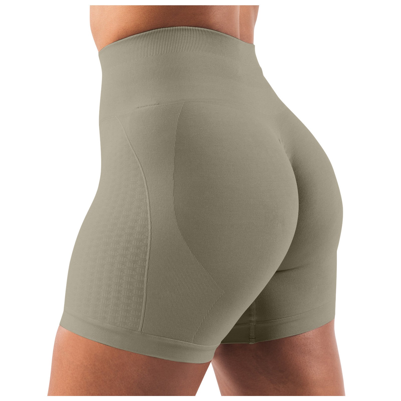 thumbnail image 1 of Pantalones cortos sin costuras con efecto lifting para mujer - Pantalones de gimnasio y yoga de cintura alta - Nailon y spandex - Tallas XS-XL, 1 of 4